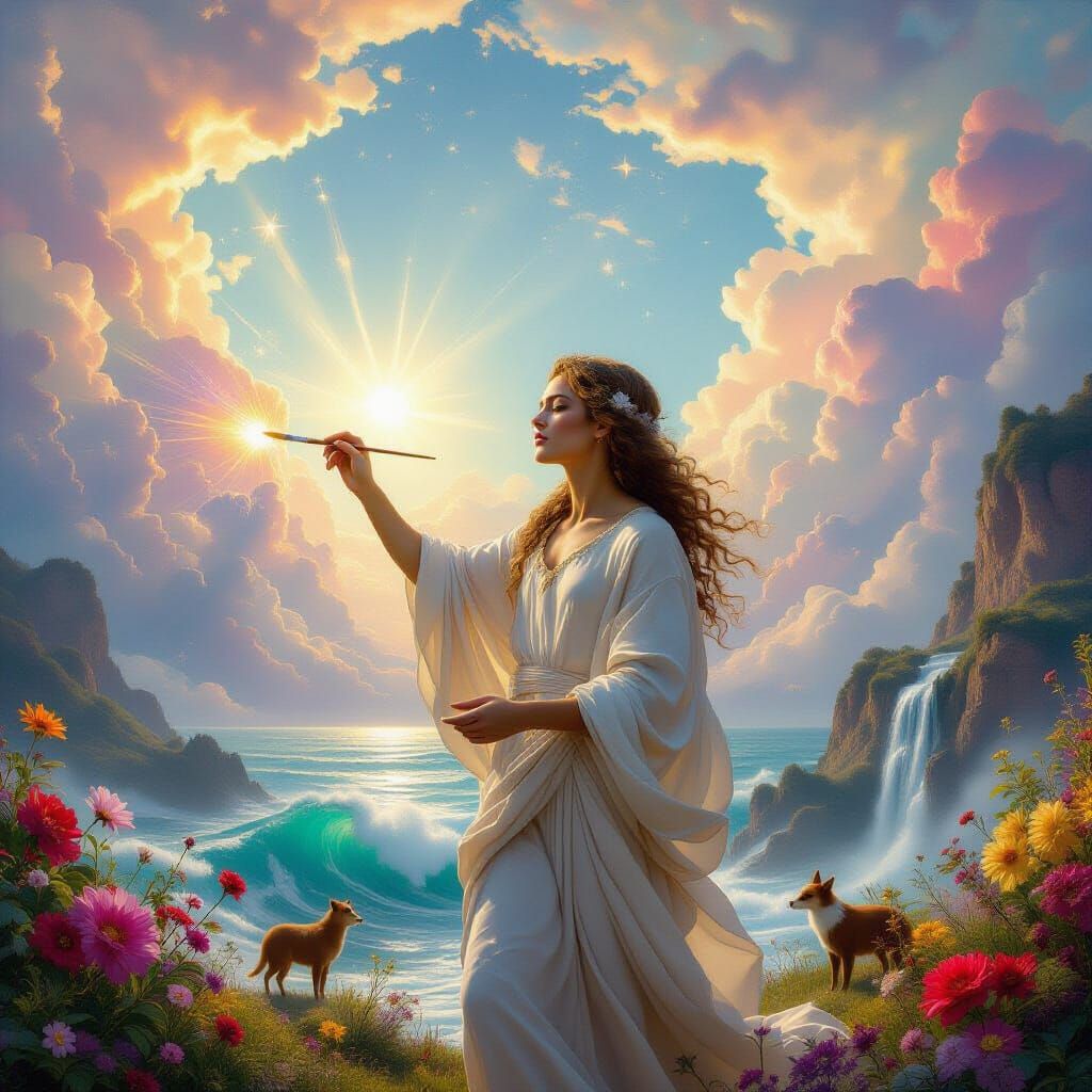 Divine Artist Paints Celestial Sky with Love and Passion