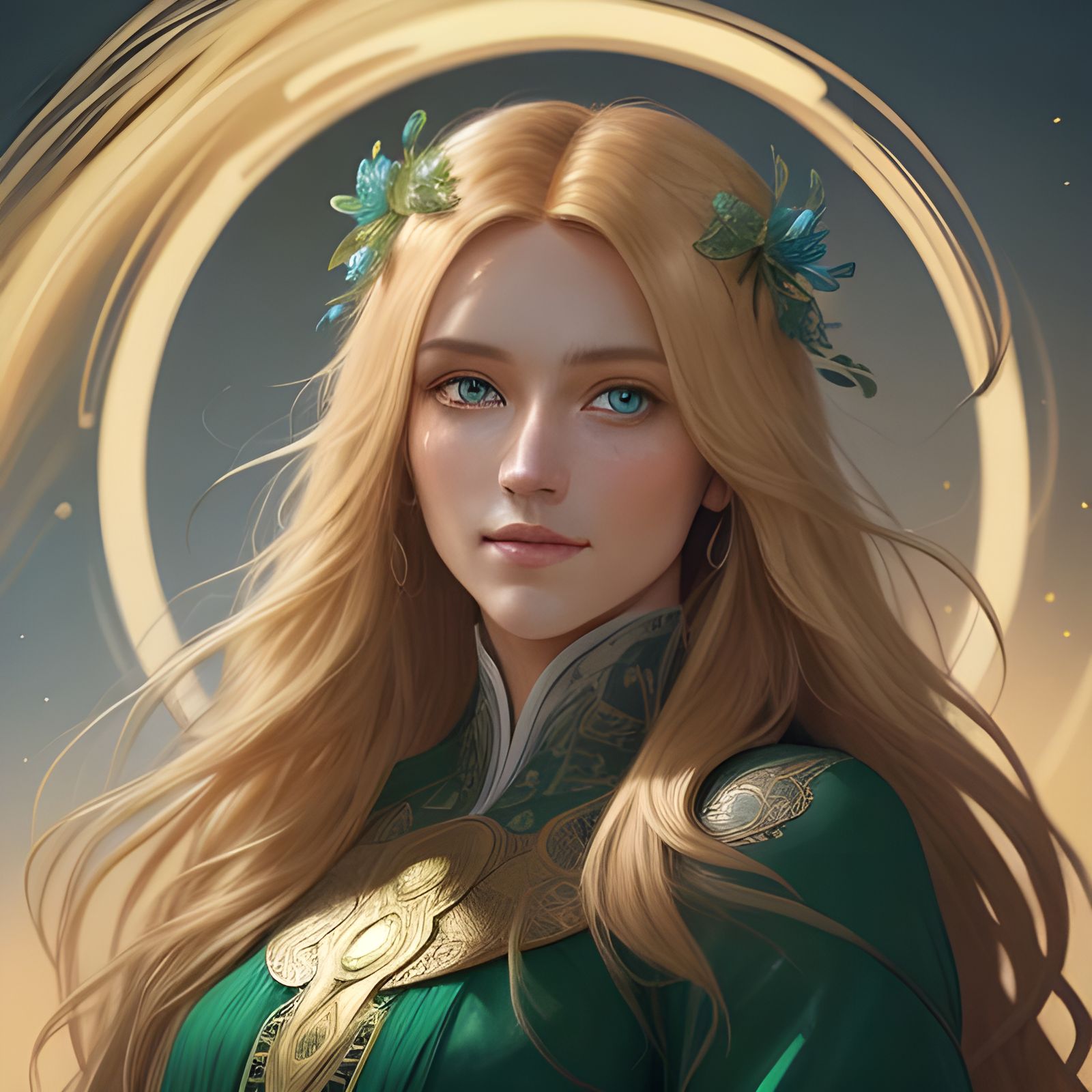 Detailed Portrait of a Blonde Woman, Trending Artstation Art