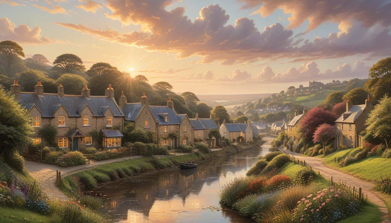 Truro Cornwall Landscape in Warm Golden Light