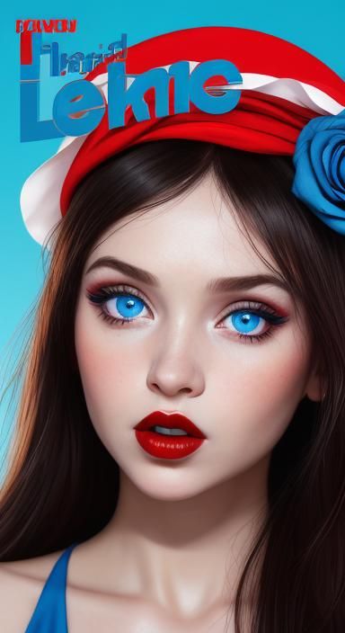 Woman in Red Dress: Magazine Cover Portrait