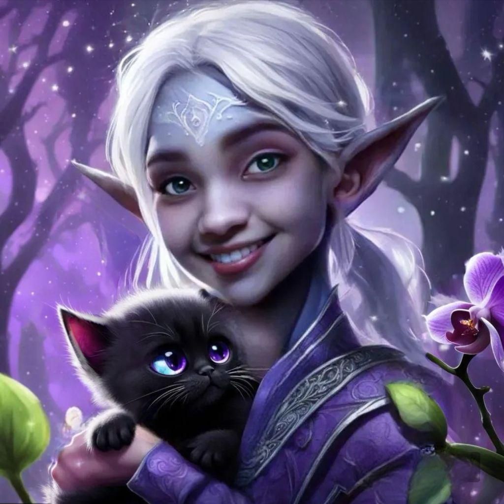 Orchid, half-drow girl