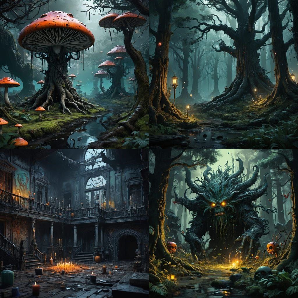 Sinister Spooky Birthday Party Concept Art