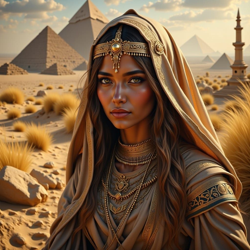 Egyptian Priestess Emerges From Desert Sands