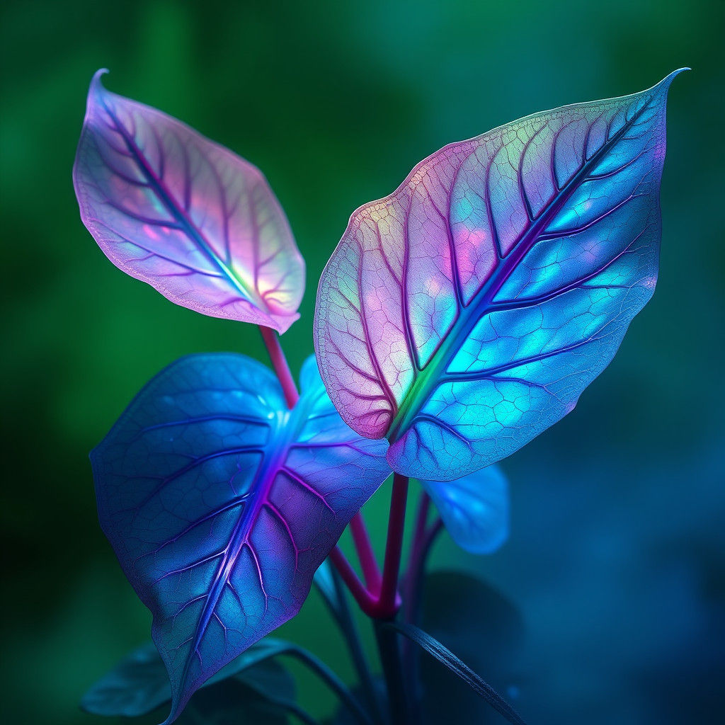 Iridescent Anthurium Crystallinum Plant in Matte Painting St...