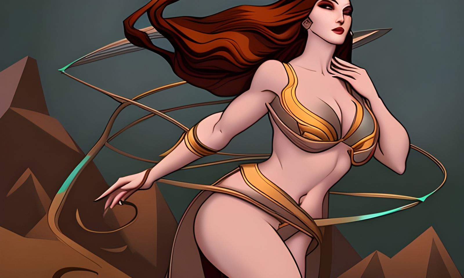 Mythical Goddess in Vector Style by Rutkowski