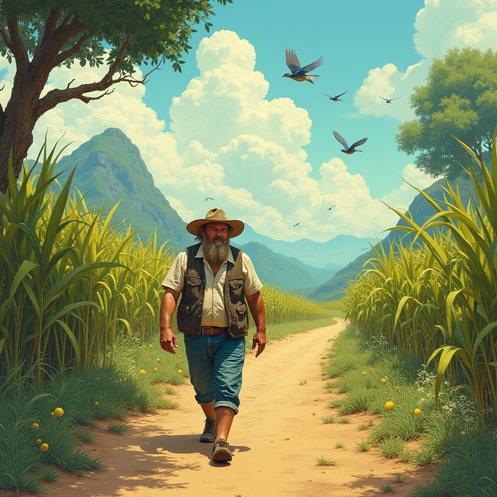 Whimsical Vagabond Strolls Through Fantastical Realm