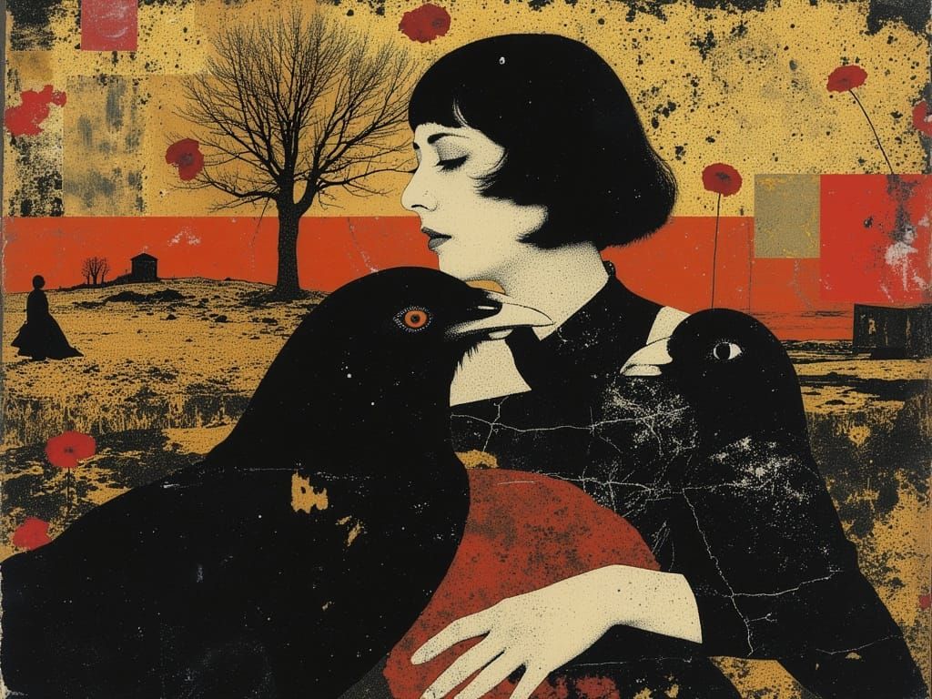 Ethereal Geisha in Vibrant, Swirling Gold