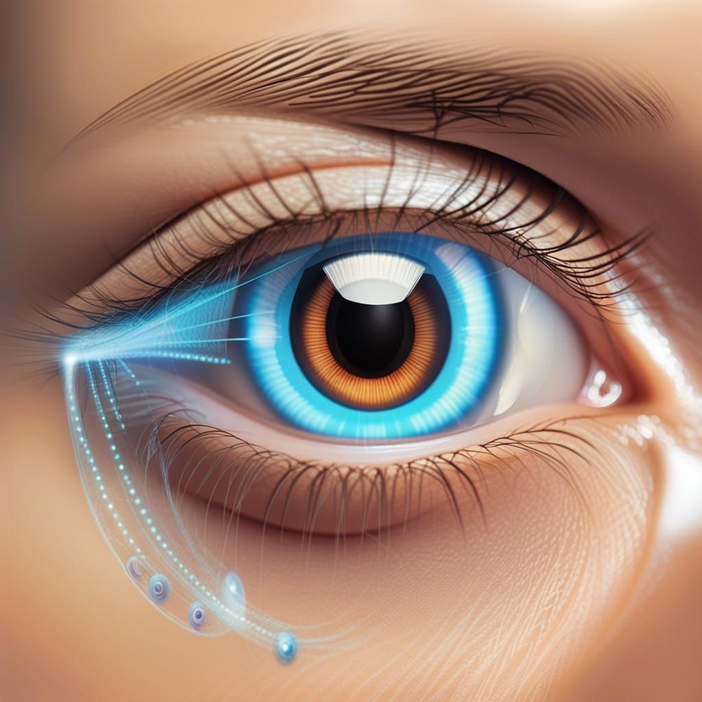 Electronic Augmented Reality Contact Lenses Illustration
