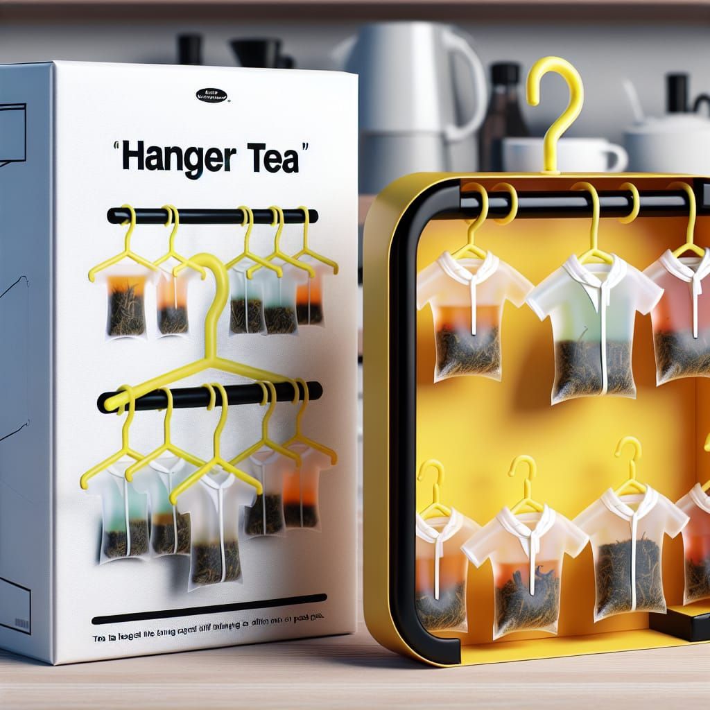 a creative tea packaging concept called 'Hanger Tea.'
