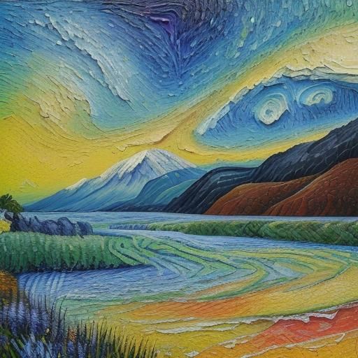 New Zealand as a Neo-Impressionist Oil Painting