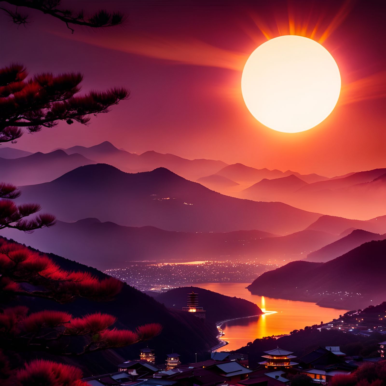 Kyoto Sunset Solar Eclipse: High-Speed Photography