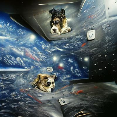 Hyperrealistic Dogs Explore Outer Space