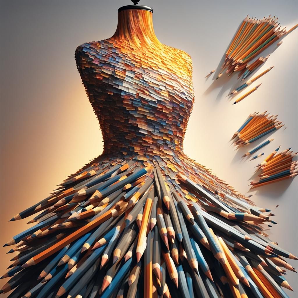 Pencil Dress: Realistic Digital Art Masterpiece
