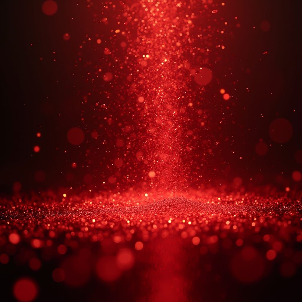 Hyperrealistic Scarlet Glitter Explosion Backdrop