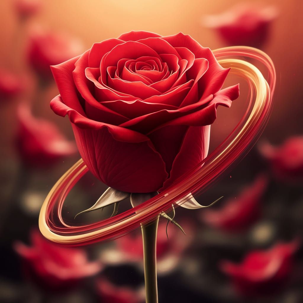 Vibrant Red Rose in Motion