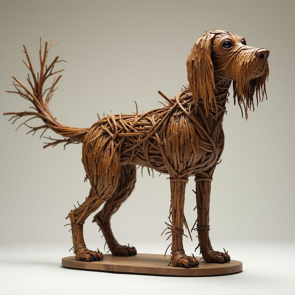 Wooden Hound Dog