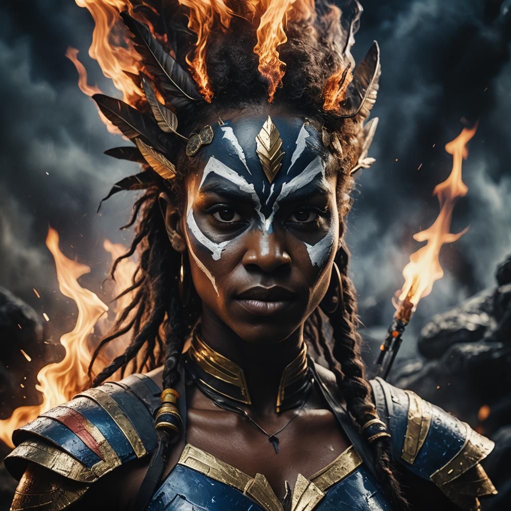 West Papuan Superhero Caricature with Glass Art