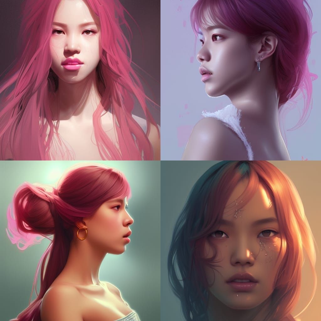 Blackpink Portrait in Hyperdetailed Art Style