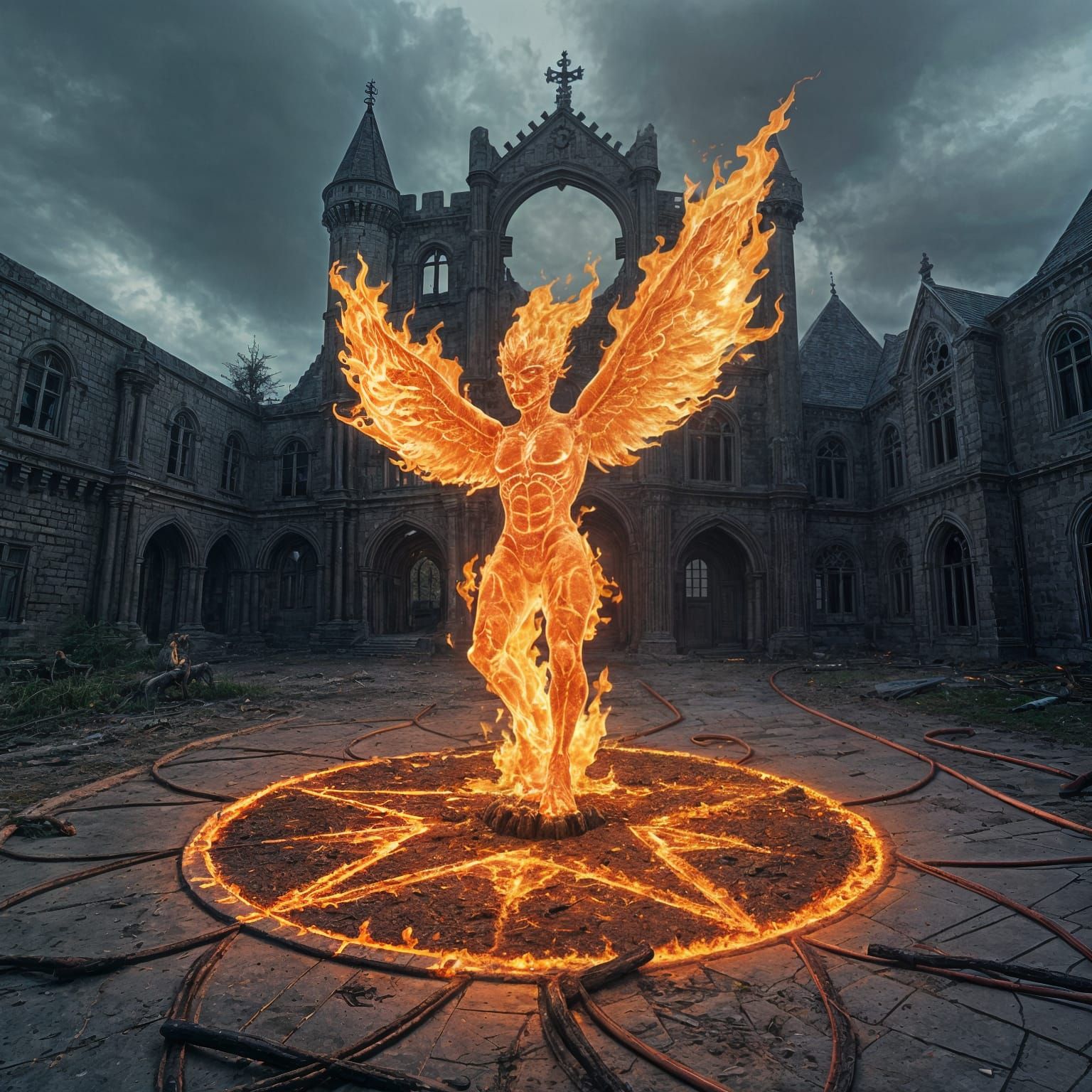 Fire Elemental Emerges in Abandoned Castle