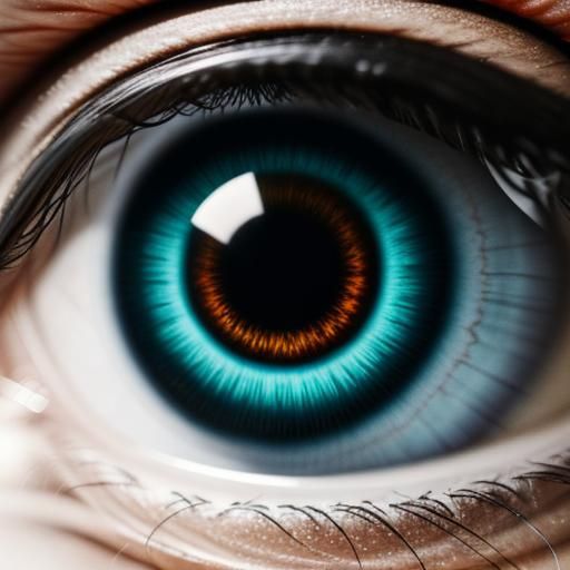 Fiery Mechanical Iris Inside an Eye