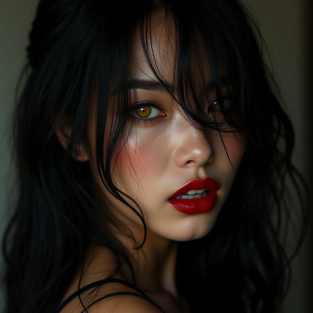 Stunning Asian Vampire Woman: Vogue Photography Portrait