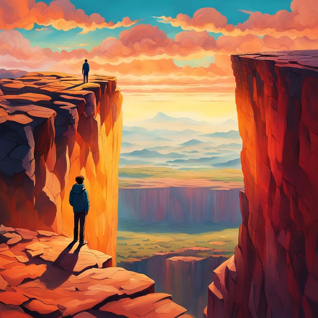 Surreal Dreamscape at Cliff's Edge