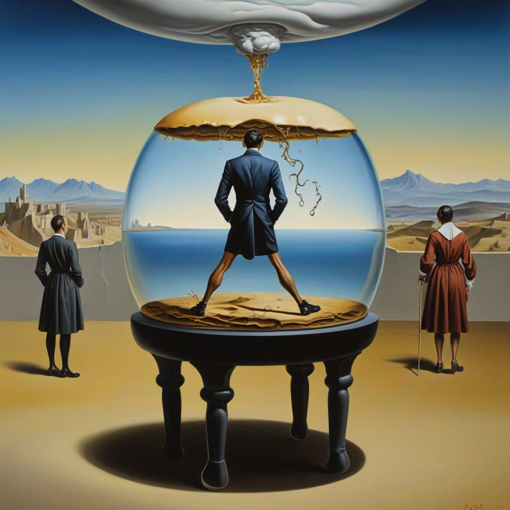 Surrealism of Melting Forms on a Matte Canvas