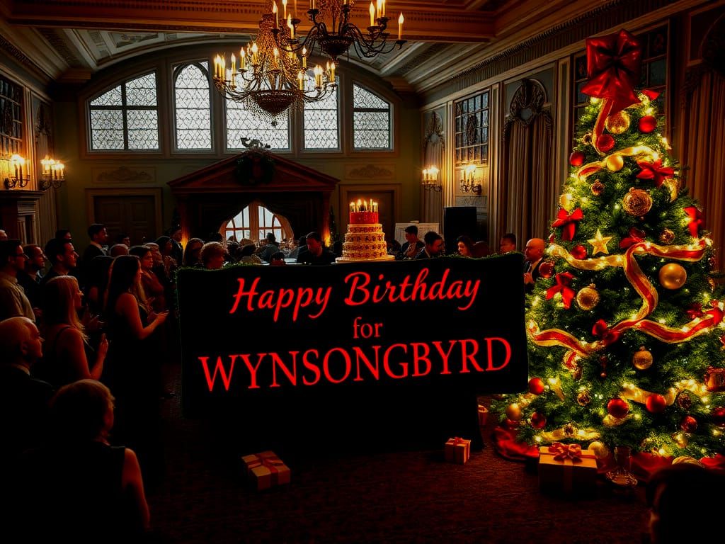 Gothic Christmas Birthday Party in Ballroom Mansion