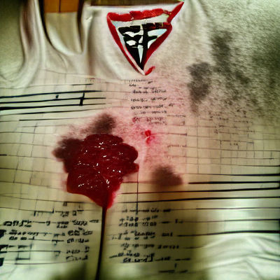 Blood Droplets on Open Notebook