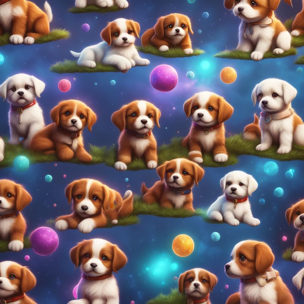 Fantastical Puppy in Nostalgic Photoelectric Style