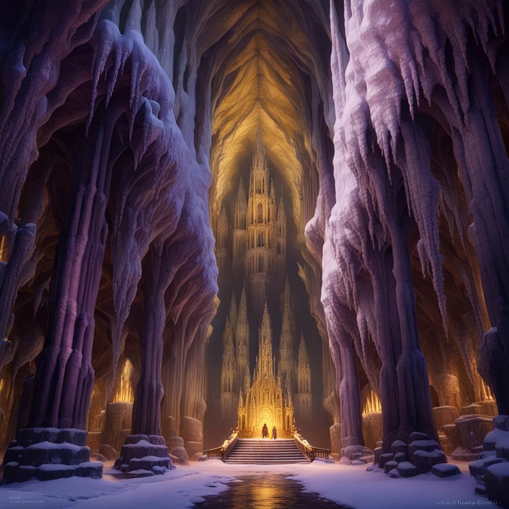 Strasbourg Cathedral Frozen in Time: Dark Fantasy Art