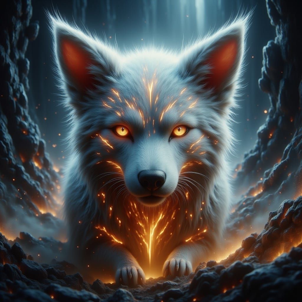 Dream Creature with Glowing Cracks