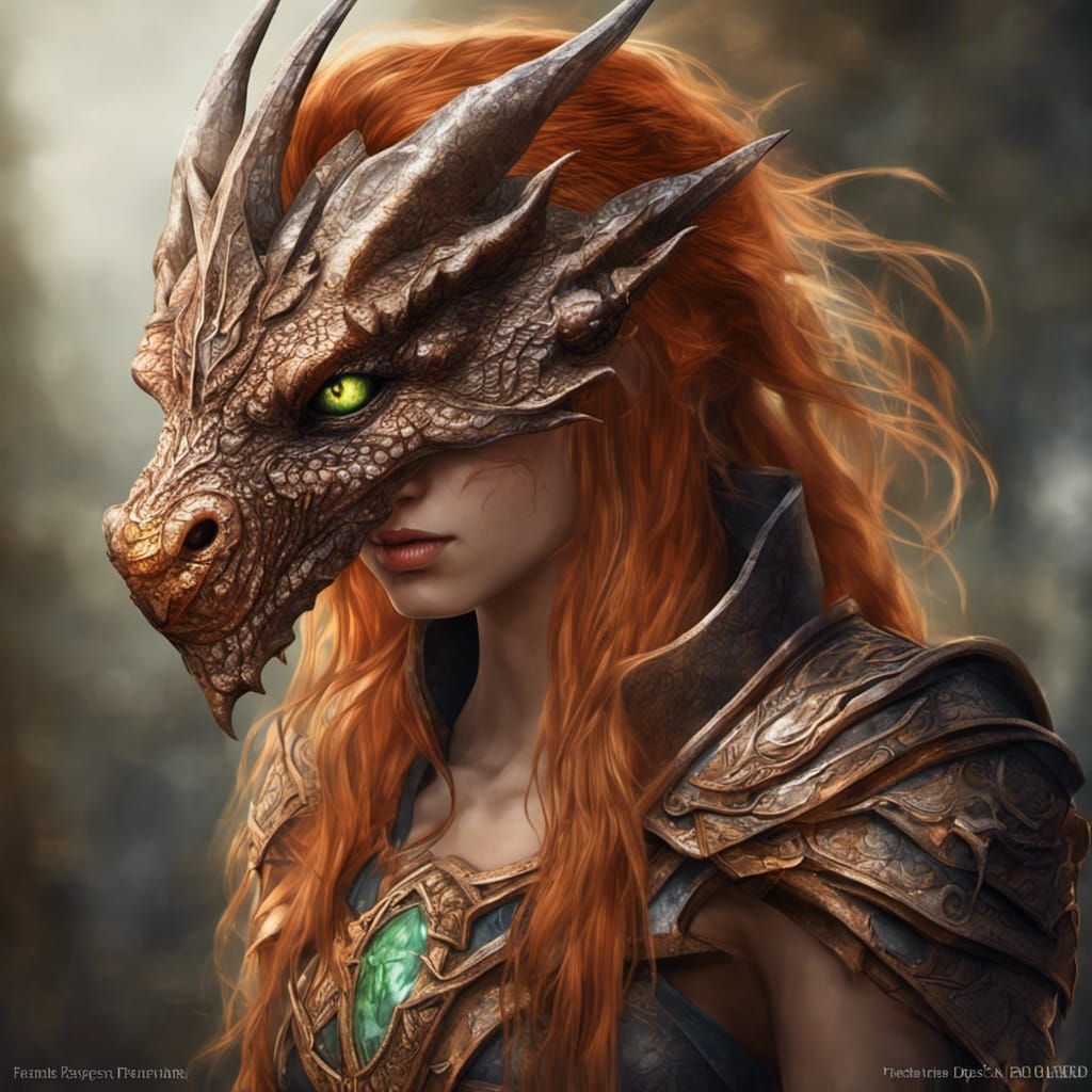 Young Dragonborn Girl with Copper Scales
