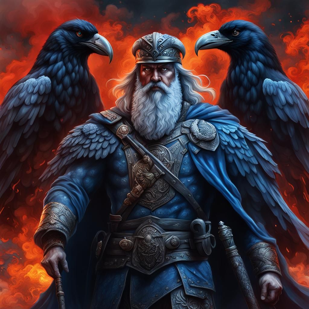 Odin on Battlefield with Ravens in Ultra HD