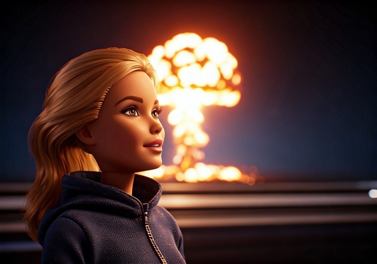 Barbie Doll Watches Atomic Explosion in 8K