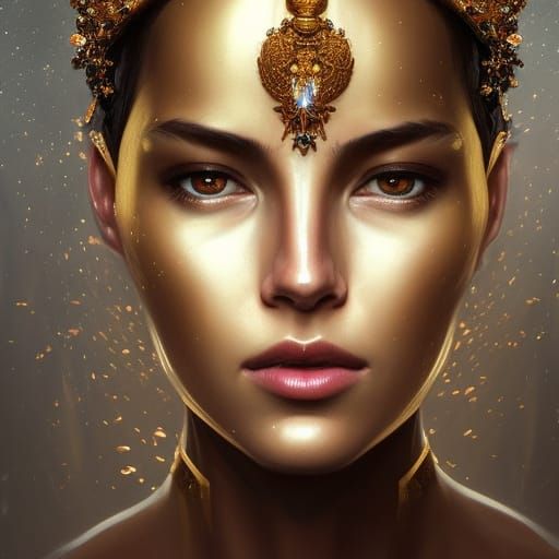 Crystalline Crown Portrait in Hyperdetailed Style