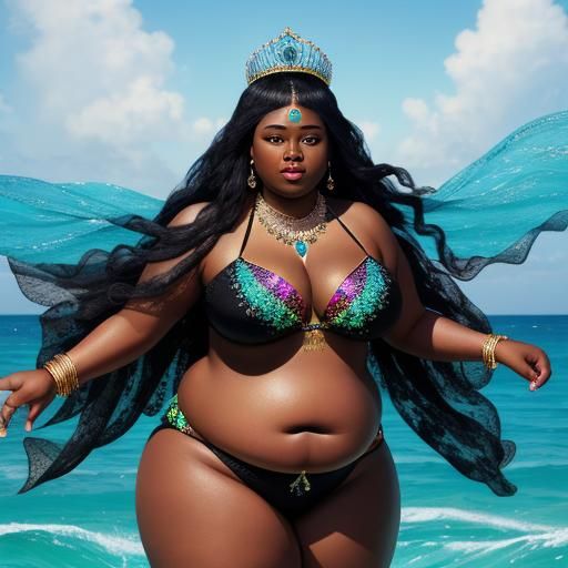 Hyperrealistic Portrait: Beautiful Woman Dancing in Ocean