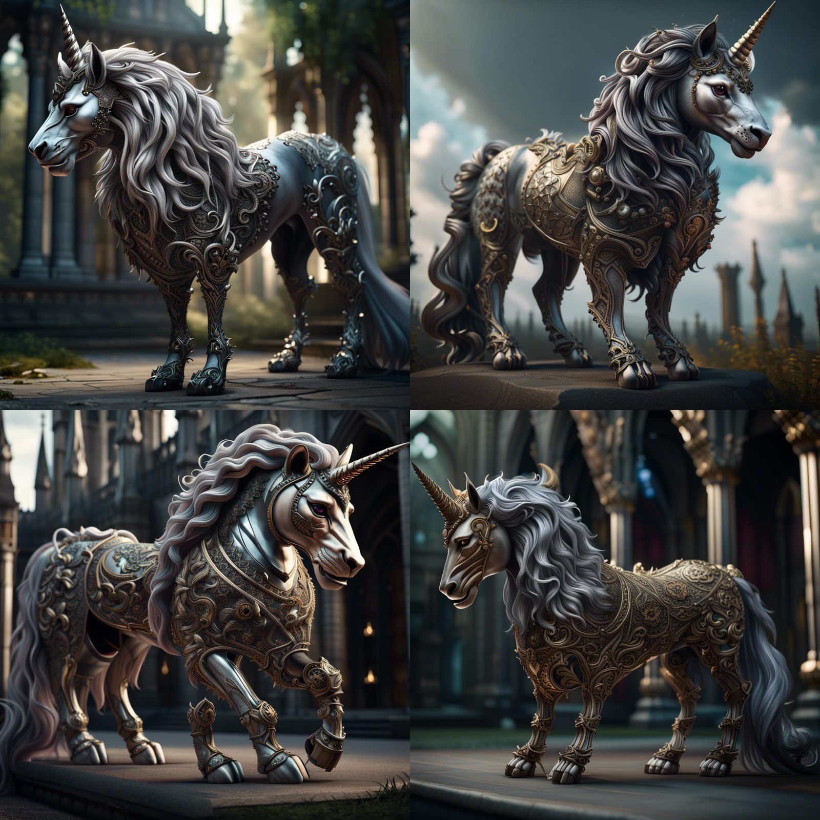 Gothic Unicorn Fantasy Concept Art in 8K