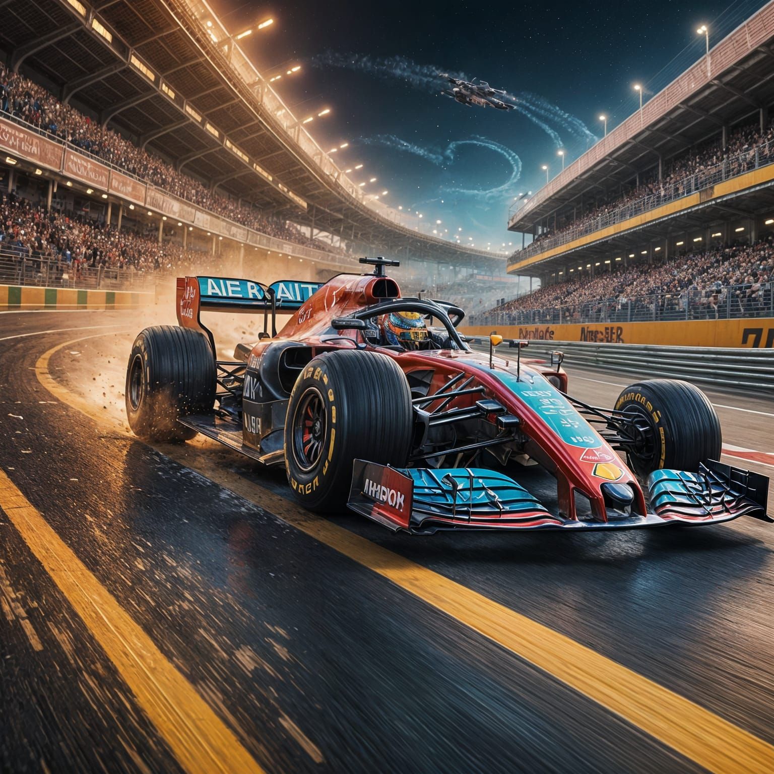 Ultra-Realistic Formula 1 Race in Detailed Matte Painting