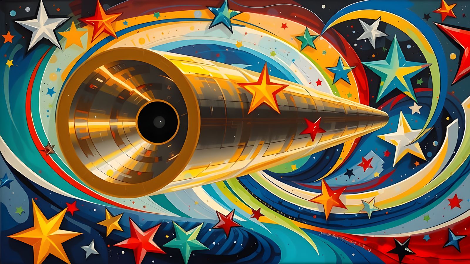 Resplendent Mirror Cylinder in Interstellar Vortex