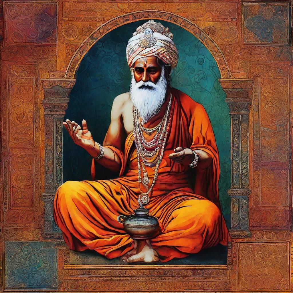 Ancient Philosopher Alchemist Saving Lives: Abstract Art