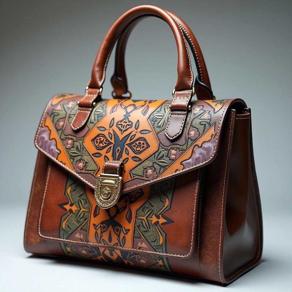 Ethnic-Futuristic Tote Bag with Intricate Details