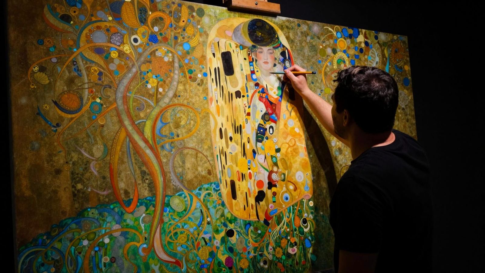 Artist's Creative Flow in Art Nouveau Style