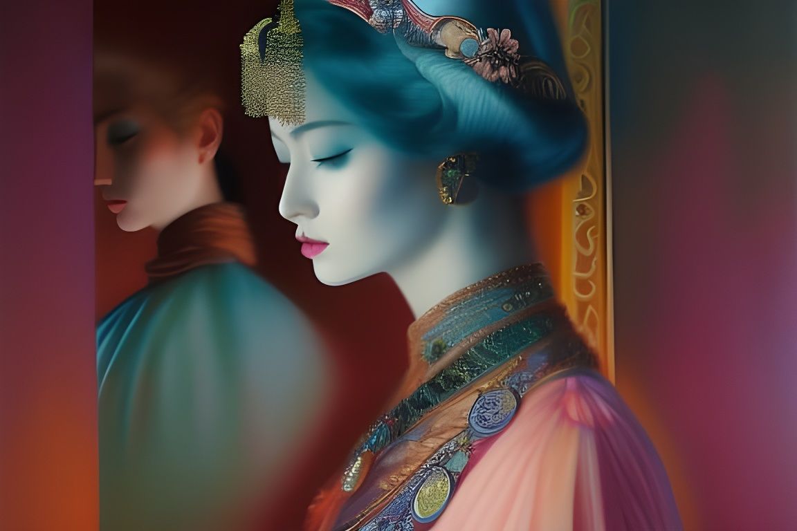 Ethereal Submarine City Double Portrait in Steamnouveau Styl...