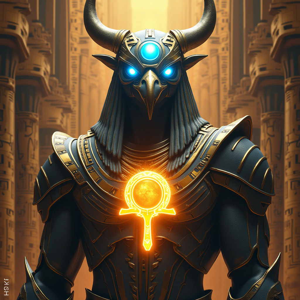 Futuristic Horus: Egyptian God in Armor