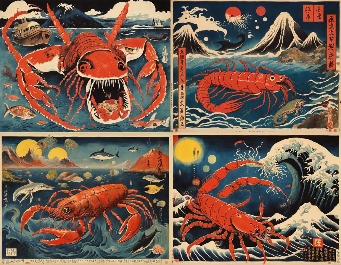 Surreal Japanese Monster Reveal in Bloody Gory Style