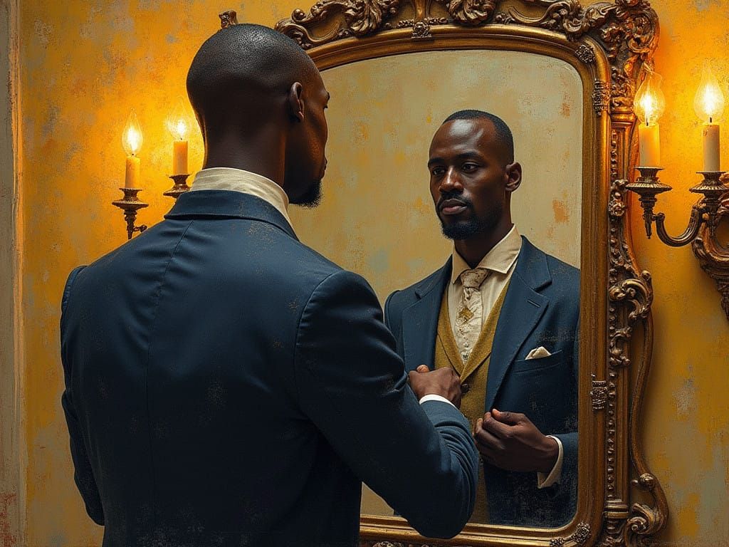 Elegant Portrait in Pointillism Style