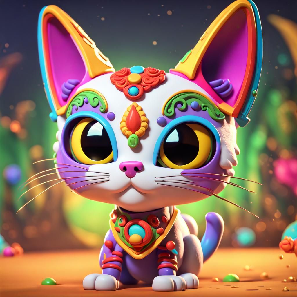 Cute Taco Cat Cartoon Concept Art