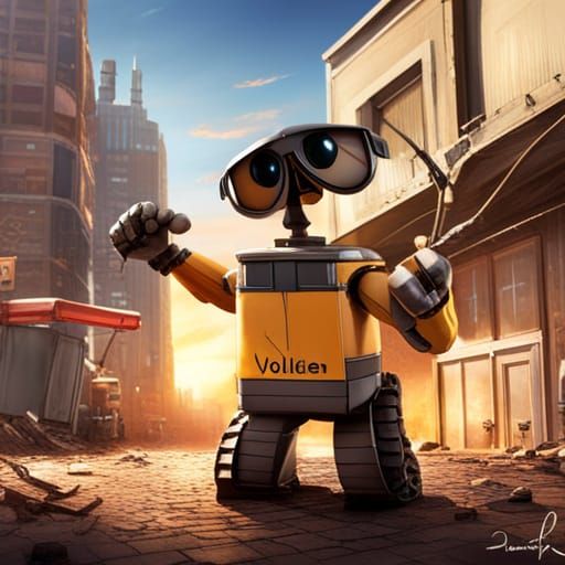 Happy Wall-E at Robot Repair Shop