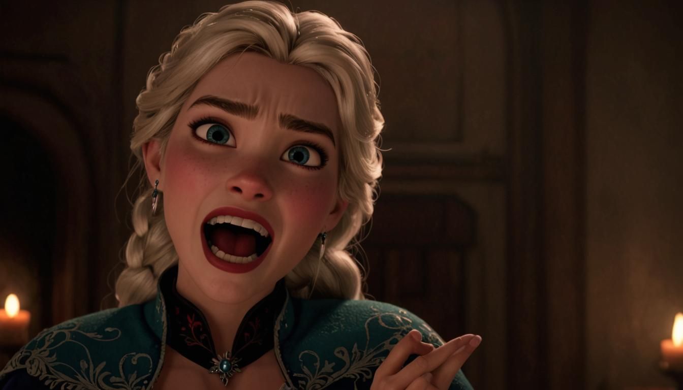 Elsa as Vampire Hissing, Gothic Art
